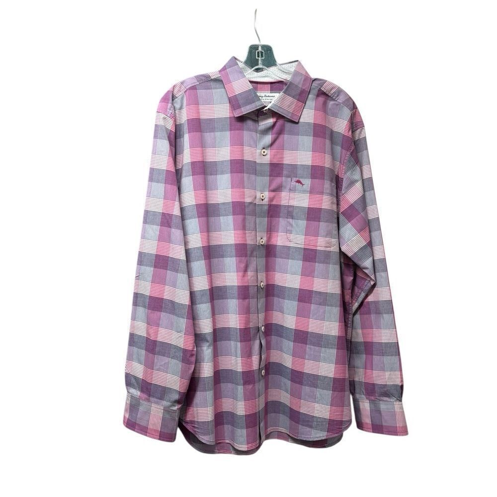Tommy Bahama Long Sleeve Button Down Shirt in Purple (Sarasota Stretch) S Large